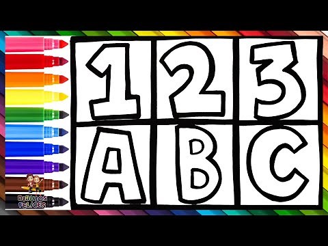 Dibuja Y Colorea Números Y Letras: 123 Y ABC De Arcoiris 🔢🔠🌈 Dibujos Para Niños
