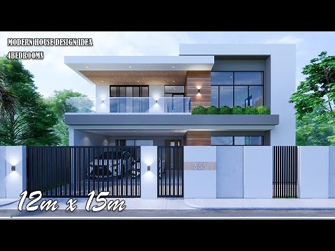 Modern House | 2 Storey House Design | 12m x 15m with 4 Bedrooms