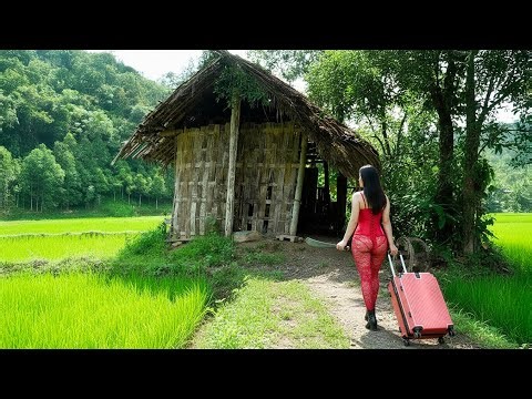 Timelapse The woman who left the city for the countryside spent 120 days completing her bamboo house