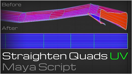 Straighten Quads UV | Maya Script