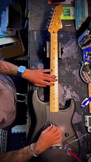 Gig Prep with Spruce Hemlock. Guitar set up and string change - every time! #fender #lguitarist