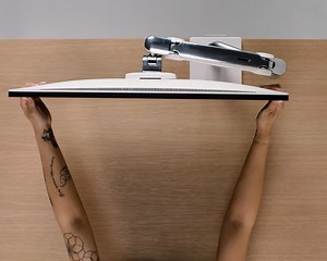 Humanscale on Instagram: "Without a monitor arm, you’re forced to lean forward to view your screen — a posture that takes a toll on your spine, neck, and shoulders. Our industry-leading monitor arms solve this by letting you position your display at the perfect height and distance, adjusting effortlessly to match your posture. Plus, with easy cable routing, quick-release joints, and reconfigurable design, our monitor arms deliver comfort, organization, and productivity in one elegant system."