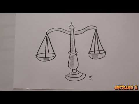 Cómo dibujar un balanza | How to draw a balance
