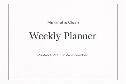 Clean Weekly Planner Printable PDF | Minimal Weekly Schedule With Goals & Notes | Instant Download - Etsy