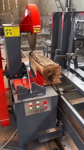 Round log sliding table saw, old saw blade, sawing tree roots #woodworking machinery | Cutting machine