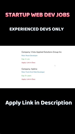 Web Developer Jobs | 2+ Years Experience | Startups Hiring #hiring