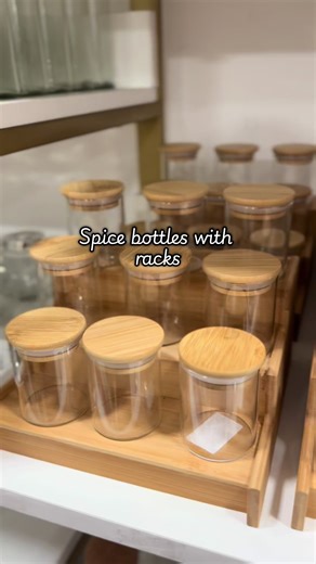 Stylish Bamboo Spice Bottles with Racks