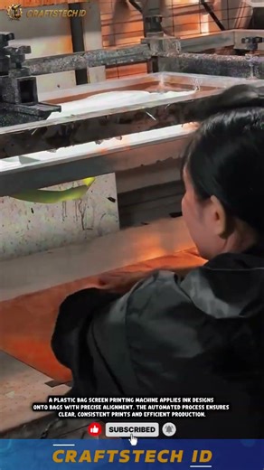 Automatic Plastic Bag Printing Machine | High-Speed Screen Printing Process #machine #factoryproduct