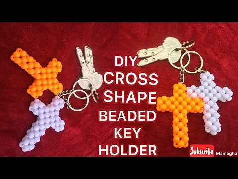 HOW TO MAKE A BEADED CROSS KEYCHAIN / DIY/ BEGINNER FRIENDLY.