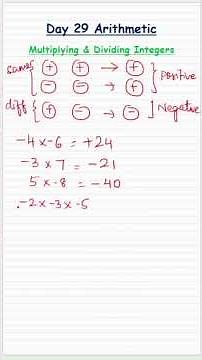 Day 29 - Integers Multiplication & Division Tricks! ✖️➗ #negativenumbers #integers #positivenumbers