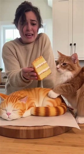 My Cat Tried to Save a CAKE 😂🐱 (He Thought It Was Real!)