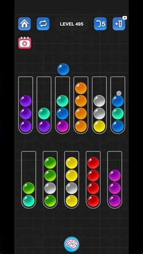 Lv 495 Ball Sort Puzzle - Color Game (Guru Game) #ballsortpuzzle