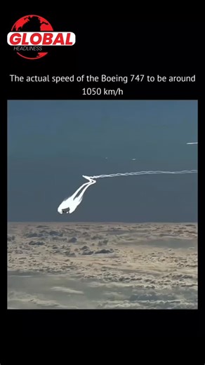 Global Headlines | Conflict • Trends • Updates on Instagram: "A Boeing 747 flies much faster than it appears from the ground. At cruising altitude, the aircraft typically travels at around 900–920 km/h, and even at maximum speed it stays close to 980–1,000 km/h — still below the speed of sound. During takeoff and landing, its speed drops to roughly 250–290 km/h, which is why it looks slow and calm when viewed from below. The illusion comes from distance. At 10–12 kilometers above Earth, our eyes
