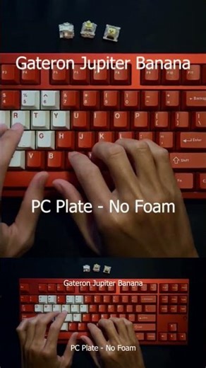 Gateron Jupiter Banana Tactile Switch - PC/FR4/CF Plate Sound test #mechanicalkeyboard #typing