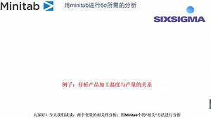 分析：两个变量的相关分析：用Minitab实现6σ分析