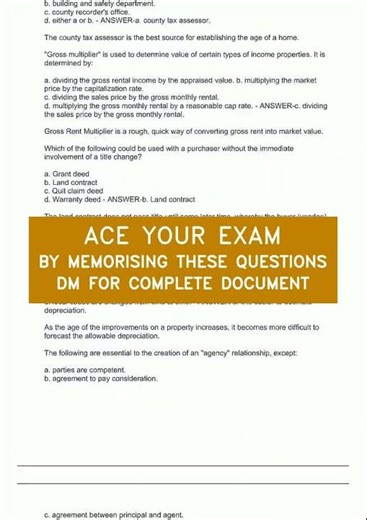 California Real Estate Exam Multiple Choice Questions Graded A3 video