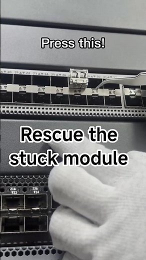 Trapped SFP removal #networking #datacenter #tips #sfp #troubleshooting #repair