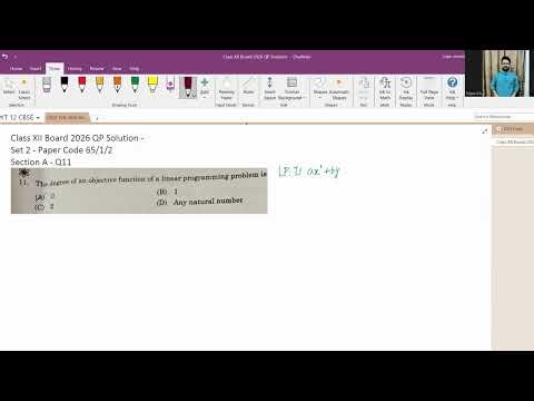 Q11 CBSE 2026 Maths | Degree of Objective Function | LPP Concept