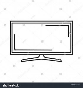 Tv Display Black Line Icon Electronic Stock Vector (Royalty Free) 1662239461 | Shutterstock