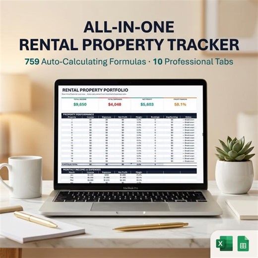 Rental Property Spreadsheet Excel | Landlord Tracker | Airbnb Income Expense | ROI Calculator Mortgage | Property Management - Etsy