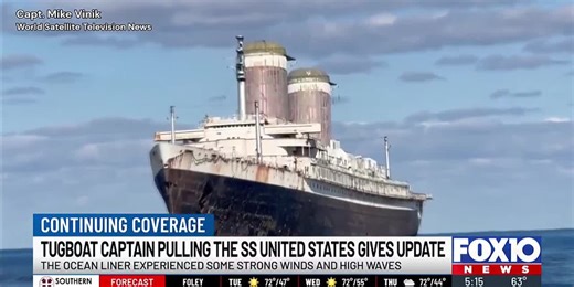 Captain of tugboat pulling SSUS to Mobile faces weather challenges