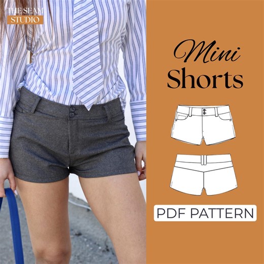 Mini Shorts Sewing Pattern | Womens Low Rise Micro Shorts | Pattern   Detailed Illustrated Instruction | XXS - 7XL | A0, A4 & US Letter - Etsy