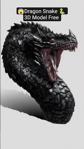 Emerald Dragon snake 3d Model Free #3d #art #trending