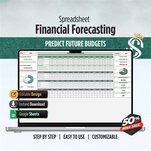 Financial Forecasting Template | Google Sheets | Revenue and Expense Projection for Business | Digital Download - Etsy