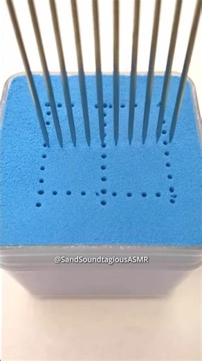 Poking Blue Kinetic Sand Cube 💙🧊👆 Satisfying ASMR Sounds 1948