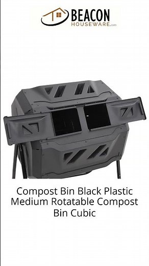 Compost Bin Black Plastic Medium Rotatable Compost Bin Cubic