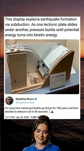 This display explains earthquake formation via subduction. As one tectonic plate slides under...