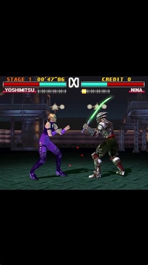 Tekken 3 - YOSHIMITSU vs NINA - Outcast Warrior vs System Soldier