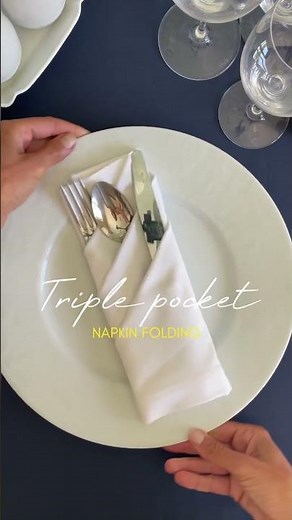 ✨triple pocket napkin fold ✨