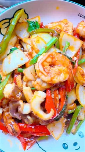 ผัดพริกเผาทะเล เมนูนี้เด็กๆก็ทานได้✨ #ผัดพริกเผา #food #เพจคนมักแซ่บ