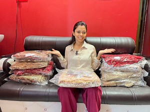 30K views · 330 reactions | !! POTLI UNPACKED!! new designer show stopper sarees !! whatsapp booking number - 9433049952 / 9836037775 !! | Aishwarya Ghosh | Facebook