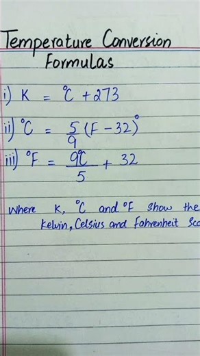 Temperature conversion formulas #viralshorts #temperature #maths #exam