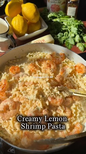 Creamy Lemon Shrimp Pasta - the MOST impressive 20 minute one-pan meal!