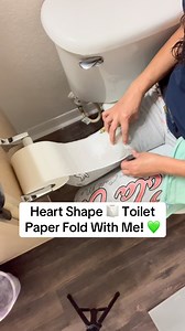 Heart Shape Toilet Paper Fold With Me! 💚🙌👏💪 #toiletpaper #fold #heart #shape #motivation #oneshotgemcleaningllc #orlando #love #follow | One Shot Gem Cleaning LLC