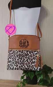 Monogram Leopard Crossbody, Monogram Crossbody, Leopard Purse, Leopard Crossbody Purse, Adjustable Shoulder Straps, Monogram Purse, Purses - Etsy