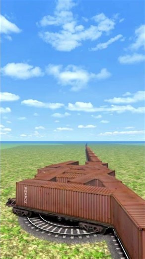 Extreme Massive Train Crossing On Bumpy Railroad 💥😱🔥 Train Simulator BeamNG #shorts