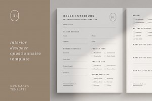 Interior Design Client Questionnaire, a Stationery Template by frommakertomaker