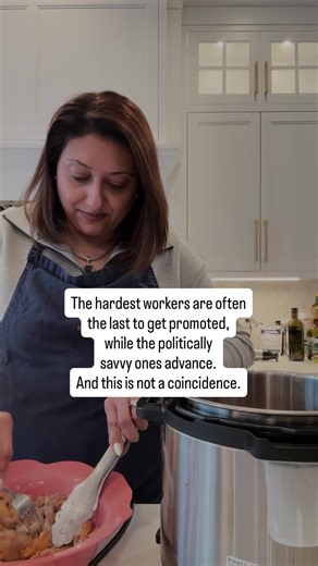 Your boss knows you're the hardest worker on the team. That's exactly why you're not getting promoted 🤷‍♀️ They can't afford to move you. You're too reliable where you are. Promotions don't go to who deserves it most. They go to who decision-makers can picture in the role. So how do you become that person? → Speak up in meetings where leadership is present → Share wins with your boss in writing so they can forward it up → Volunteer for cross-functional projects that put you in new rooms → Build