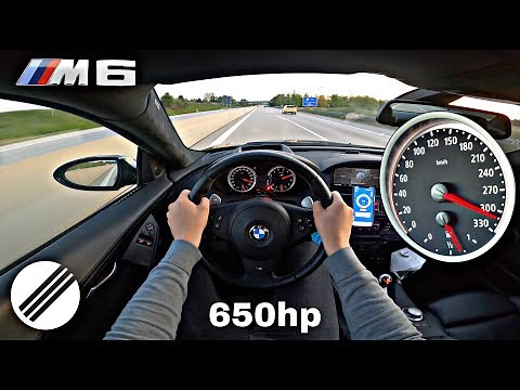 BMW M6 V10 SUPERCHARGED INFINITAS TOP SPEED DRIVE ON GERMAN AUTOBAHN 🏎