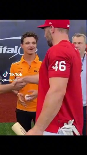 Lando Norris (F1 Driver) checking out baseball player Paul Goldschmidt