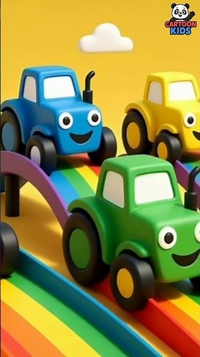 Colorful Tractor Race | Learn Colors with Toy Tractors & Balls | Kids Cartoon Video | Shorts Video