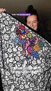 Do we think I've peaked with this one? 😅 The mushroom blanket went from black and white to bursting with color, and it might be my favorite transformation yet. The markers glided perfectly and the fabric took the color like a dream, almost likey the blanket was designed that way 😏 now it’s giving “cozy fairy garden energy.” 🍄 If yours is still plain, this is your nudge! | Coloring Your Own