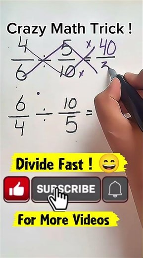 Division Tips and Tricks! Divide Fraction Faster 😊 Answer in comments #Math Mastery :