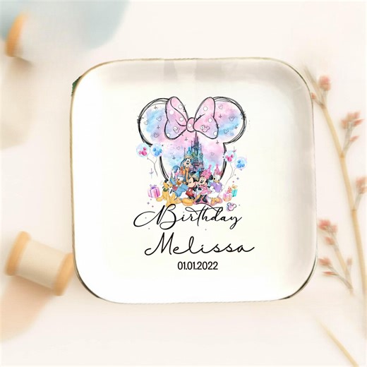 Personalized Disney Trinket Dish, Disney Lover Ring Dish, Birthday Jewelry Dish Gift for Friend, Wedding Gift - Etsy