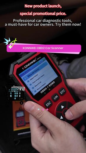 KONNWEI Upgraded Portable Car Repair Tool – Full-featured OBD2 Car Scanner, supports 10 languages, compatible with all OBD2 vehicles manufactured after 1996 - KW330 #hightechgadgets #carparts #automotivemusthaves #everythingautos #smartaccessory #keychainbreathalizer #coolgadgetfinds #gadgetlife #carbuyer #batterytools #obd2 #checkengine #checkenginelight #carmusthaves