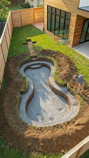 Incredible Violin-Shaped Pool Build 🎻🔥 From Digging to Luxury Design!